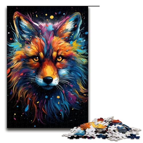 Puzzle für Erwachsene 1000 Teile Gemälde Kunst Fuchs Geburtstagsgeschenk Geschenke für Teenager ab 14 Jahren 1000 Teile (75 x 50 cm) von linghhiming