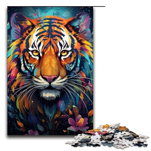 Puzzle für Erwachsene 1000 Teile Gemälde Kunst Tiger Geburtstagsgeschenk Geschenke für Teenager ab 14 Jahren 1000 Teile (75 x 50 cm) von linghhiming