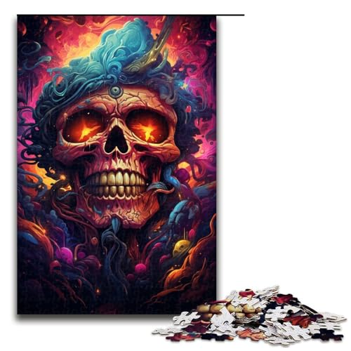 Puzzle für Erwachsene 1000 Teile Gemälde bunter Totenkopf Puzzle Lernspiele für Zuhause DIY Spielzeug tolles Geschenk für Spiele 1000 Teile (75 x 50 cm) von linghhiming