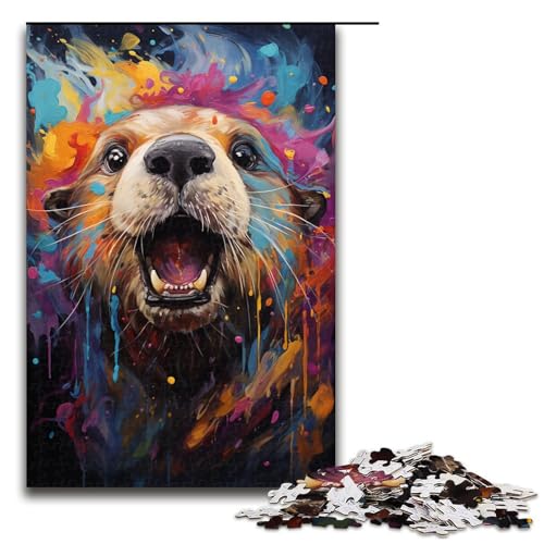 Puzzle für Erwachsene 1000 Teile Gemälde buntes Seeotter Puzzle Holzpuzzle Lernspiel Herausforderungsspielzeug 1000 Teile (75 x 50 cm) von linghhiming