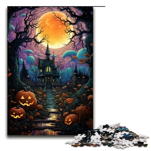 Puzzle für Erwachsene 1000 Teile Gemälde eines Kürbishauses Holzpuzzle Lernspiel Herausforderungsspielzeug 1000 Teile (75 x 50 cm) von linghhiming