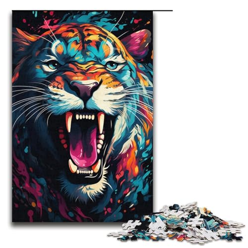 Puzzle für Erwachsene 1000 Teile Gemälde eines Wilden Geparden Lernspiele für Zuhause DIY Spielzeug tolles Geschenk für Spiele 1000 Teile (38 x 26 cm) von linghhiming