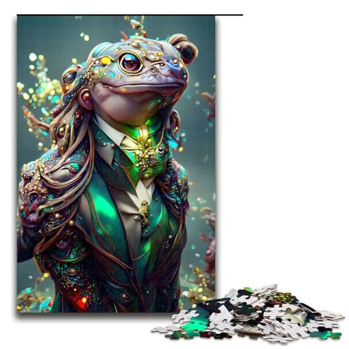 Puzzle für Erwachsene 1000 Teile Gentleman Frosch Geburtstagsgeschenk Geschenke für Teenager ab 14 Jahren 75 x 50 cm von linghhiming