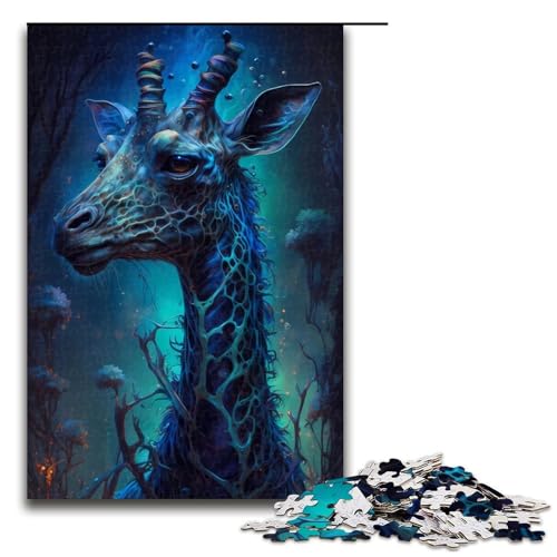 Puzzle für Erwachsene 1000 Teile Giraffe jenseitiges Holzpuzzle 75 x 50 cm von linghhiming