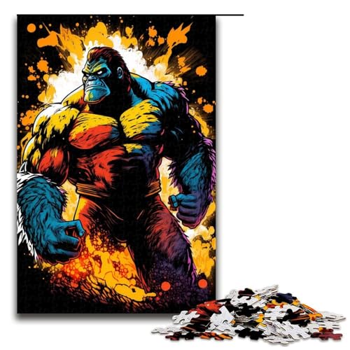 Puzzle für Erwachsene 1000 Teile Gorilla Holzpuzzle 75 x 50 cm von linghhiming
