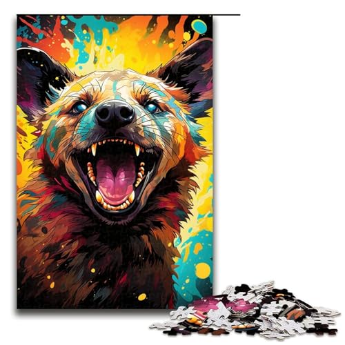 Puzzle für Erwachsene 1000 Teile Hyänen Puzzle farbenfroh psychedelisch Spiele Spielzeug Geschenk geeignet als Schreibtischdekoration 1000 Teile (75 x 50 cm) von linghhiming