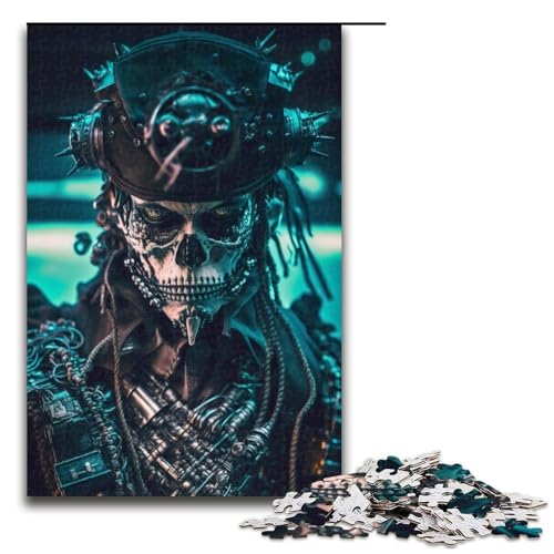 Puzzle für Erwachsene 1000 Teile Kapitän Skelett Puzzle Spiel Spielzeug Lustig 75x50cm von linghhiming