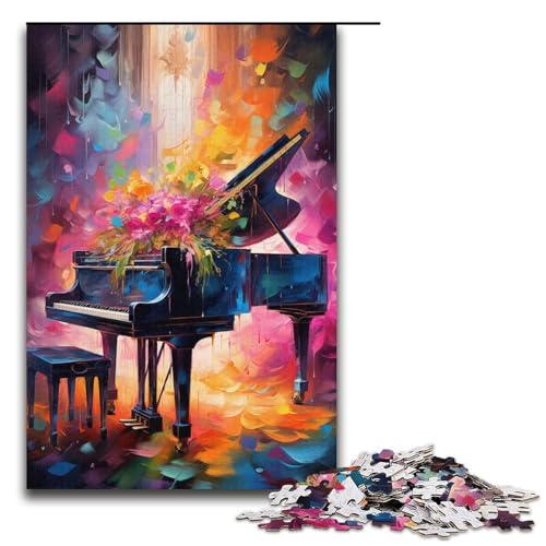 Puzzle für Erwachsene 1000 Teile Klavier farbenfrohes Familien Papierpuzzle Lernspiel Herausforderungsspielzeug 1000 Teile (38 x 26 cm) von linghhiming