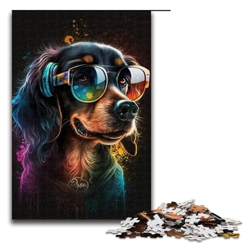 Puzzle für Erwachsene 1000 Teile Kunst Bunte Hunde Puzzle Lernspiele für Zuhause DIY Spielzeug tolles Geschenk für Spiele 1000 Teile (75 x 50 cm) von linghhiming