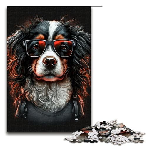 Puzzle für Erwachsene 1000 Teile Kunst Bunte Hunde Puzzle Spiele Spielzeug Geschenk geeignet für die Schreibtischdekoration 1000 Teile (75 x 50 cm) von linghhiming