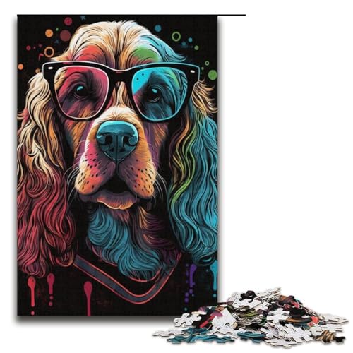 Puzzle für Erwachsene 1000 Teile Kunst Bunte Hunde Puzzle Spielspielzeug lustig 1000 Teile (38 x 26 cm) von linghhiming