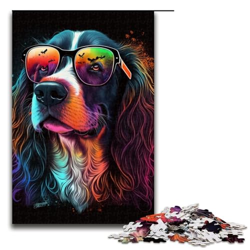 Puzzle für Erwachsene 1000 Teile Kunst Bunte Hunde Puzzlespiele Spielzeug Geschenk geeignet für die Schreibtischdekoration 1000 Teile (75 x 50 cm) von linghhiming