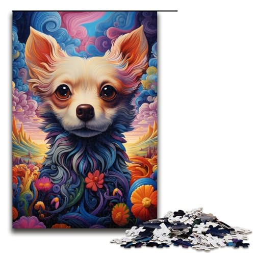 Puzzle für Erwachsene 1000 Teile Kunst-Chihuahua Holzpuzzle für Kinder Lernspiel 1000 Teile (75 x 50 cm) von linghhiming
