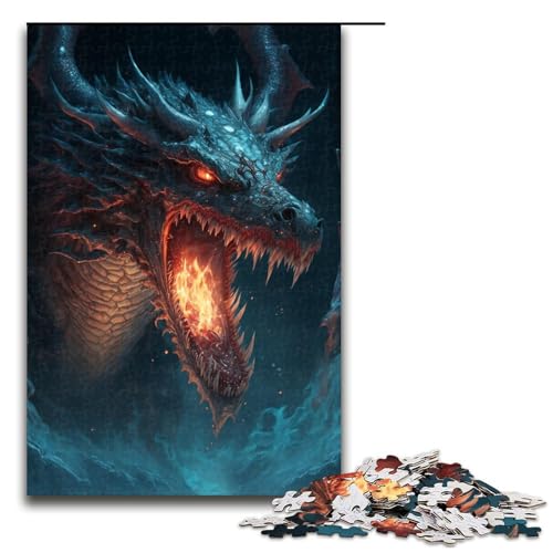 Puzzle für Erwachsene 1000 Teile Kunst Eisdrache Heimdekoration Puzzle Spielzeug Geschenk für die ganze Familie 1000 Teile (75 x 50 cm) von linghhiming