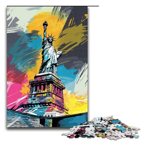 Puzzle für Erwachsene 1000 Teile Kunst Freiheitsstatue Geburtstagsgeschenk Geschenke für Teenager ab 14 Jahren 1000 Teile (75 x 50 cm) von linghhiming