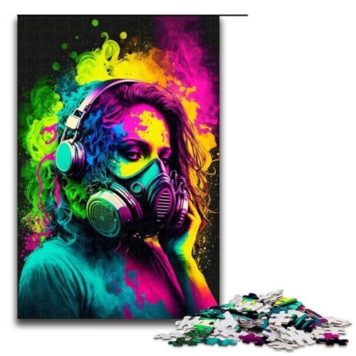 Puzzle für Erwachsene 1000 Teile Kunst Gasmasken Heimdekoration Puzzle Spielzeug Geschenk für die ganze Familie 1000 Teile (75 x 50 cm) von linghhiming