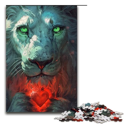 Puzzle für Erwachsene 1000 Teile Kunst-Löwen-Puzzle Holzpuzzle Lernspiel Herausforderungsspielzeug 1000 Teile (75 x 50 cm) von linghhiming