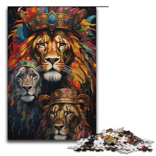 Puzzle für Erwachsene 1000 Teile Kunst-Löwen-Puzzle Lernspiele für Zuhause DIY-Spielzeug tolles Geschenk für Spiele 1000 Teile (38 x 26 cm) von linghhiming