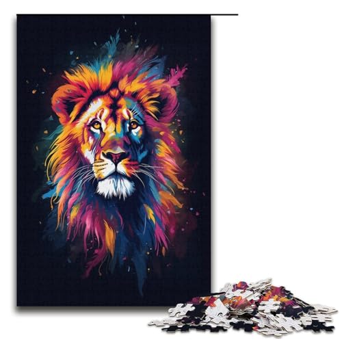 Puzzle für Erwachsene 1000 Teile Kunst Löwenkopf-Puzzle Lernspiele für Zuhause DIY-Spielzeug tolles Geschenk für Spiele 1000 Teile (38 x 26 cm) von linghhiming
