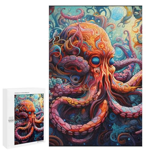 Puzzle für Erwachsene 1000 Teile Kunst Oktopus Holzpuzzle 75 x 50 cm Puzzle für Erwachsene 1000 Teile Kunst Oktopus Holzpuzzle 75 x 50 cm von linghhiming