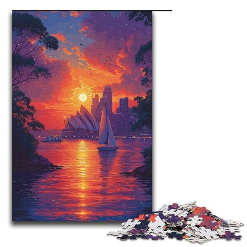Puzzle für Erwachsene 1000 Teile Kunst Sydney Opera House Puzzlespiele Spielzeug Geschenk geeignet für die Schreibtischdekoration 1000 Teile (38 x 26 cm) von linghhiming