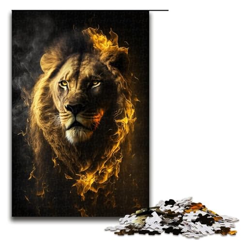 Puzzle für Erwachsene 1000 Teile Kunst buntes Löwenmuster hilft beim Zusammenbauen trainiert das Gehirn Macht süchtig fördert Geduld 1000 Teile (75 x 50 cm) von linghhiming