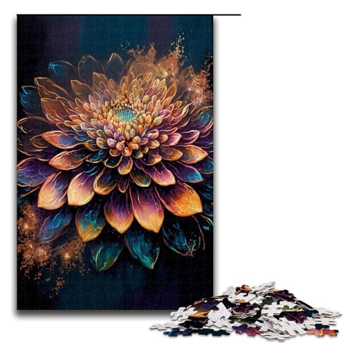 Puzzle für Erwachsene 1000 Teile Kunstblumen-Puzzle Holzpuzzle Lernspiel Herausforderungsspielzeug 1000 Teile (75 x 50 cm) von linghhiming