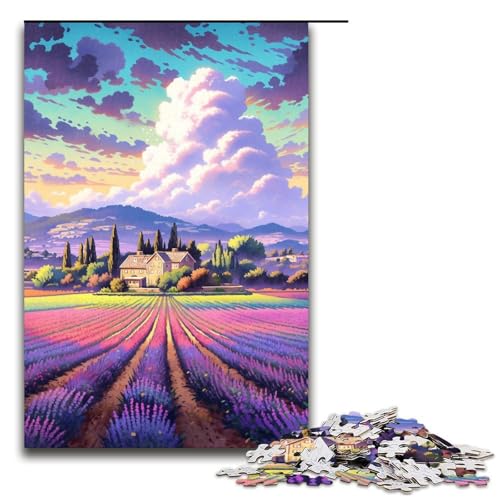 Puzzle für Erwachsene 1000 Teile Lavendelfelder in der Provence Frankreich Puzzle Lernspiele für Zuhause DIY Spielzeug tolles Geschenk für Spiele 1000 Teile (75 x 50 cm) von linghhiming