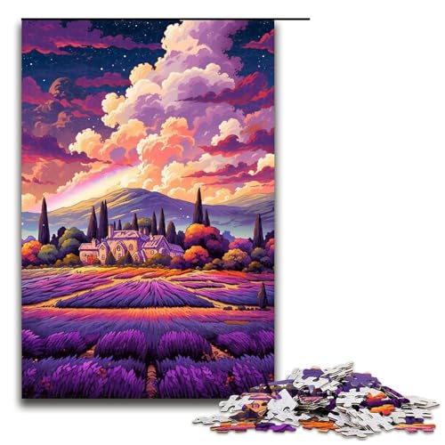 Puzzle für Erwachsene 1000 Teile Lavendelfelder in der Provence Frankreich Puzzlespiel Spielzeug lustig 1000 Teile (75 x 50 cm) von linghhiming