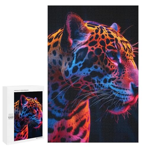 Puzzle für Erwachsene 1000 teiliges Leoparden Holzpuzzle (75 x 50 cm) von linghhiming
