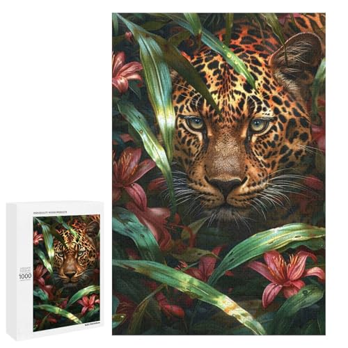 Puzzle für Erwachsene 1000 Teile Leoparden Holzpuzzle für Kinder Lernspiel (75 x 50 cm) von linghhiming