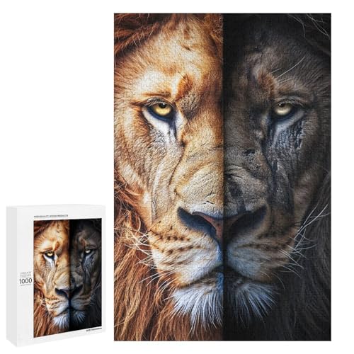 Puzzle für Erwachsene 1000 teiliges Löwen Holzpuzzle (75 x 50 cm) von linghhiming