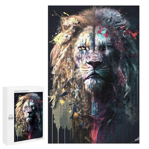 Puzzle für Erwachsene 1000 teiliges Löwen Holzpuzzle (75 x 50 cm) von linghhiming