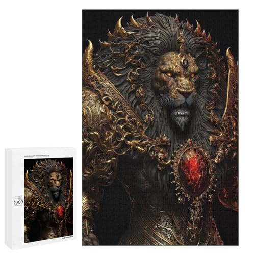 Puzzle für Erwachsene 1000 Teile Löwenfamilie Holzpuzzle Lernspiel Herausforderungsspielzeug (75 x 50 cm) von linghhiming