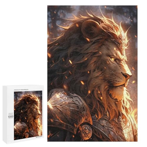 Puzzle für Erwachsene 1000 Teile Löwenkrieger Puzzle Holzpuzzle Lernspiel Herausforderungsspielzeug (75 x 50 cm) von linghhiming