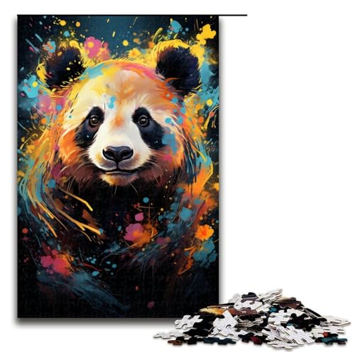 Puzzle für Erwachsene 1000 Teile Malen Bunte Panda Kunst Familien Holzpuzzle Lernspiel Herausforderungsspielzeug 1000 Teile (75 x 50 cm) von linghhiming