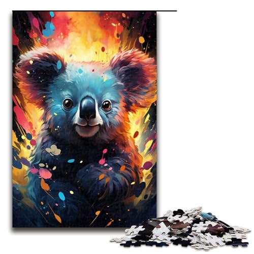Puzzle für Erwachsene 1000 Teile Malen Farbe Koala Puzzle Lernspiele für Zuhause DIY Spielzeug tolles Geschenk für Spiele 1000 Teile (75 x 50 cm) von linghhiming