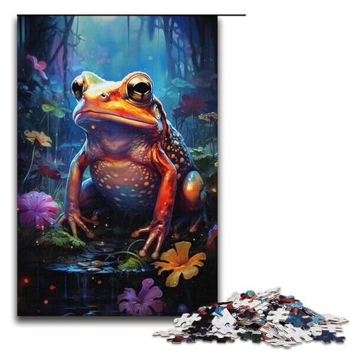 Puzzle für Erwachsene 1000 Teile Malen bunter Frosch Kunstdruckpapier Puzzle für Kinder Lernspiel 1000 Teile (38 x 26 cm) von linghhiming