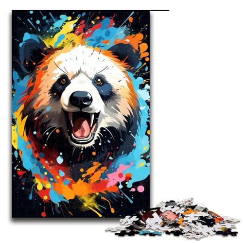 Puzzle für Erwachsene 1000 Teile Malen buntes Panda Puzzle Holzpuzzle Lernspiel Herausforderungsspielzeug 1000 Teile (75 x 50 cm) von linghhiming