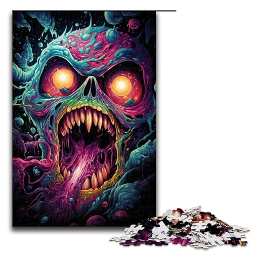 Puzzle für Erwachsene 1000 Teile Malerei Bunte böse Dämonenfamilie Holzpuzzle Lernspiel Herausforderungsspielzeug 1000 Teile (75 x 50 cm) von linghhiming