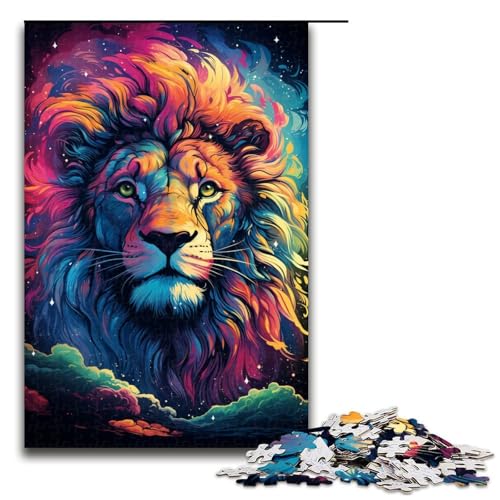 Puzzle für Erwachsene 1000 Teile Malerei Farbe Löwe Puzzle Spiel Spielzeug lustig 1000 Teile (75 x 50 cm) von linghhiming