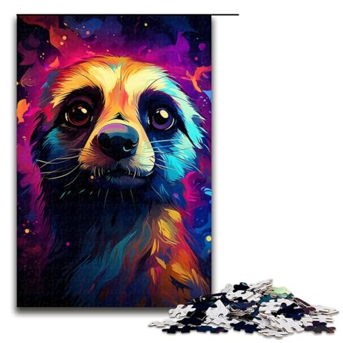 Puzzle für Erwachsene 1000 Teile Malerei Kunst Erdmännchen Puzzle Spiele Spielzeug Geschenk geeignet für die Schreibtischdekoration 1000 Teile (75 x 50 cm) von linghhiming