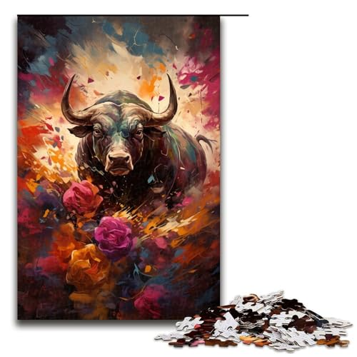 Puzzle für Erwachsene 1000 Teile Matadors farbenfrohe psychedelische Rose Puzzle Lernspiele für Zuhause DIY Spielzeug tolles Geschenk für Spiele 1000 Teile (75 x 50 cm) von linghhiming