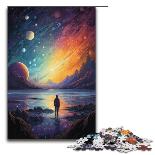 Puzzle für Erwachsene 1000 Teile Nachtansicht unter dem Sternenhimmel Puzzlespiele Spielzeug Geschenk geeignet für die Schreibtischdekoration 1000 Teile (38 x 26 cm) von linghhiming