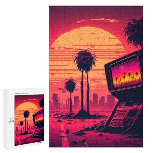 Puzzle für Erwachsene 1000 Teile Neon Art Familien Holzpuzzle Lernspiel Herausforderungsspielzeug (75 x 50 cm) von linghhiming