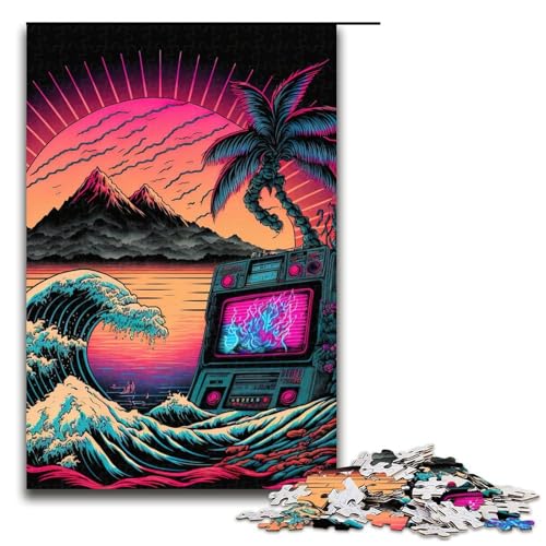 Puzzle für Erwachsene 1000 Teile Neonlandschaft () Puzzlespiele Spielzeug Geschenk geeignet als Schreibtischdekoration (75 x 50 cm) von linghhiming