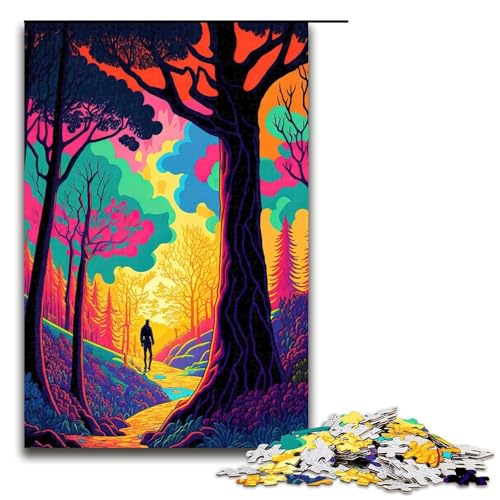 Puzzle für Erwachsene 1000 Teile Neonlandschaft Puzzle Spiele Spielzeug Geschenk geeignet als Schreibtischdekoration (75 x 50 cm) von linghhiming