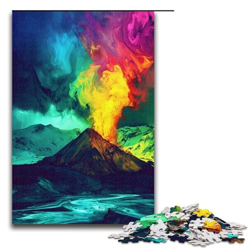 Puzzle für Erwachsene 1000 Teile Olympus buntes psychedelisches Puzzle Holzpuzzle Lernspiel Herausforderungsspielzeug 1000 Teile (75 x 50 cm) von linghhiming