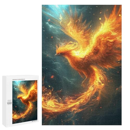 Puzzle für Erwachsene 1000 teiliges Holzpuzzle mit Phönixvogel (75 x 50 cm) von linghhiming