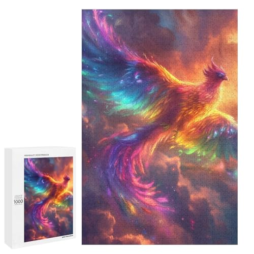 Puzzle für Erwachsene 1000 teiliges Holzpuzzle mit Phönixvogel (75 x 50 cm) von linghhiming